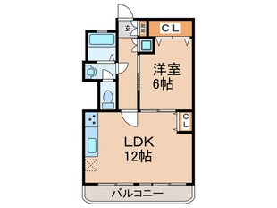 西道頓堀ハイツＤ棟の物件間取画像